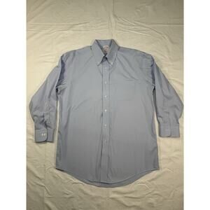 Brooks Brothers Madison Dress Shirt Mens 15.5-32 Blue Non Iron Supima Cotton